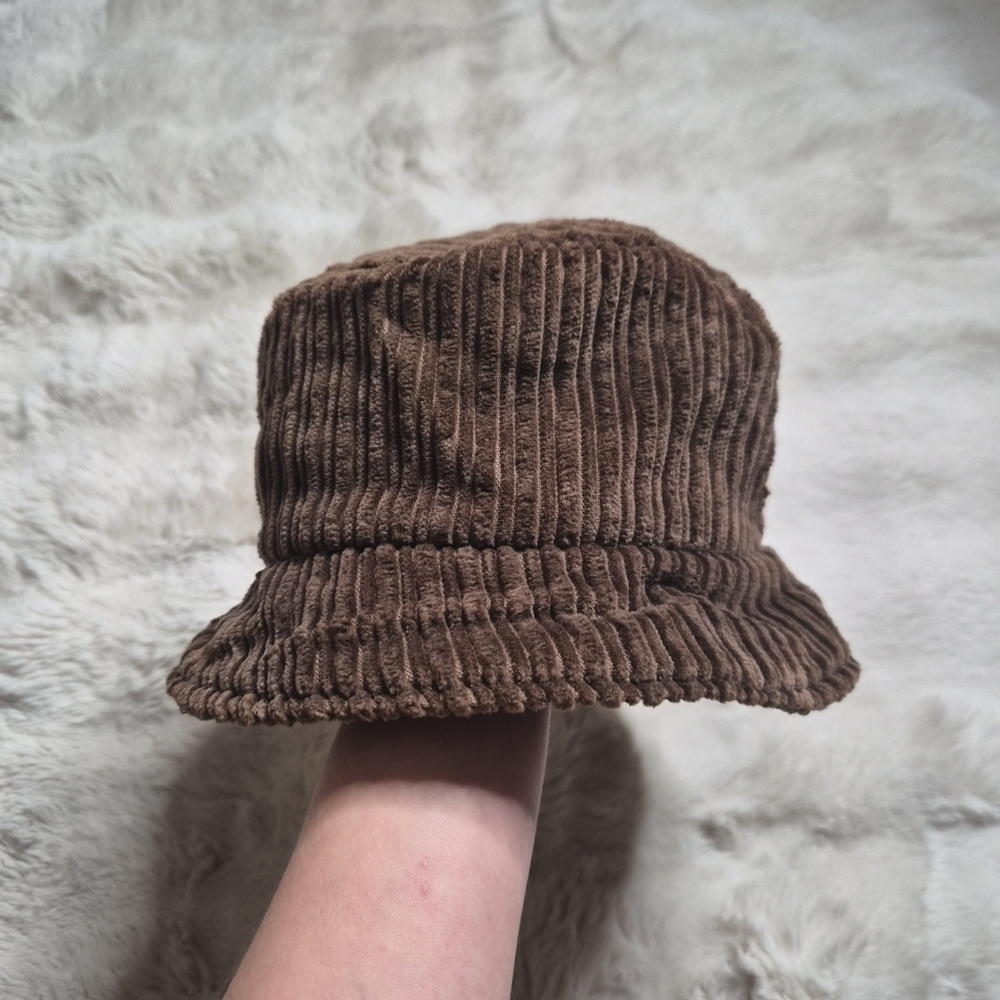 Vintage Brown Corduroy Bucket Hat Fall Winter 90s Indie Sleaze Sleeze Goblincore
